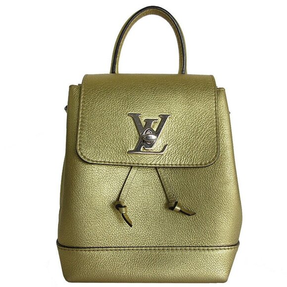 Auth LOUIS VUITTON LockmeBackpack gold leather M54575 s0141a - Picture 1 of 11